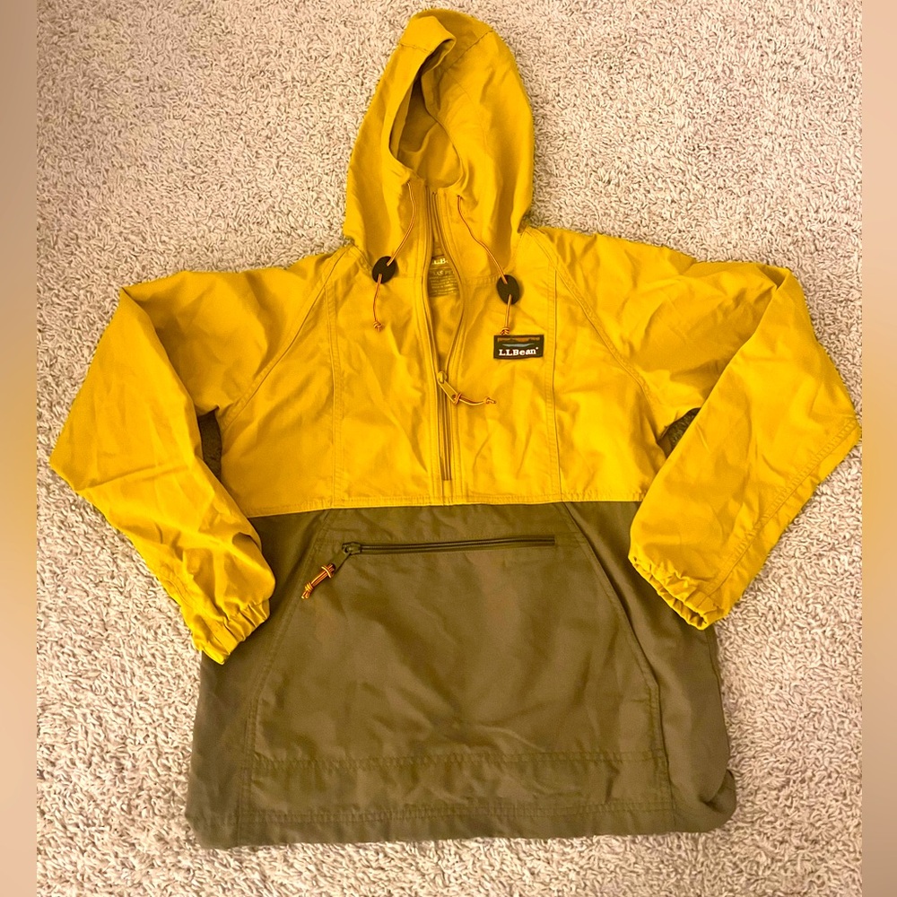 LL bean vintage rain jacket color blocked